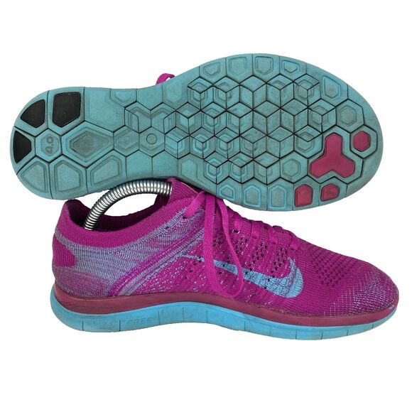Nike Free 4.0 Flyknit - Women's Sz 7 - Fuchsia Flash Clearwater Shoes 631050-501 - Picture 1 of 12